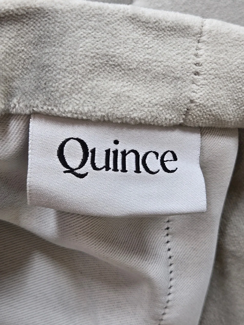 NWT QUINCE Set Of 2 48x96 Cotton Velvet True Blackout Curtains Light Grey 9242